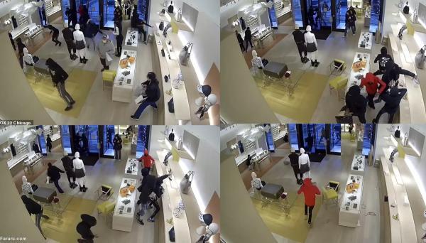 حمله وحشتناک 14 دزد به فروشگاه برند معروف